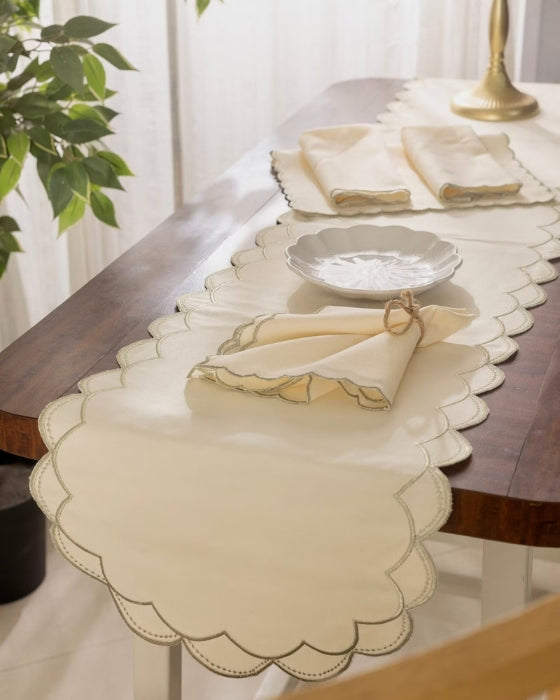 Halo Double Scalloped Table Runners